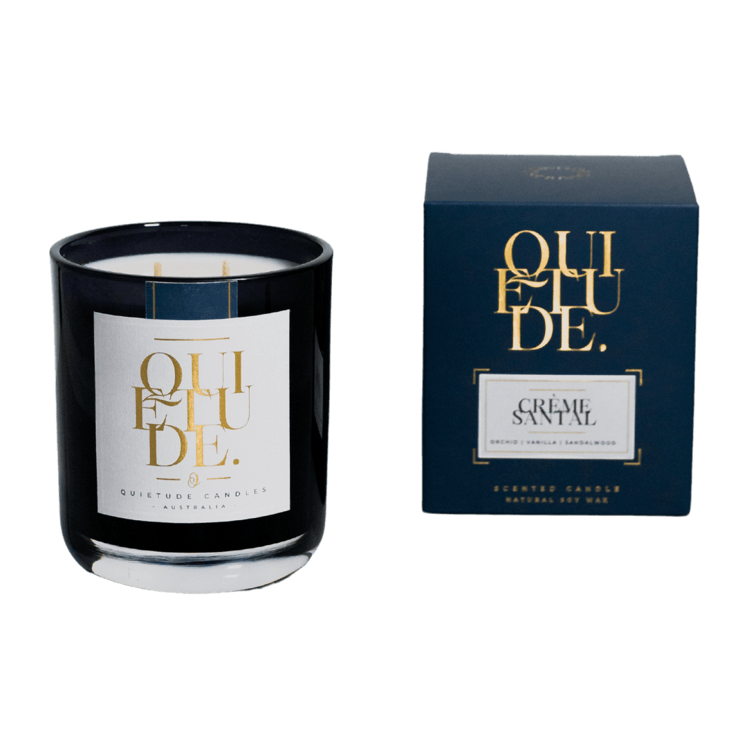 Candle - Quietude - Créme Santal - Orris Root, Vanilla & Sandalwood Candle 300g - The Gift Company