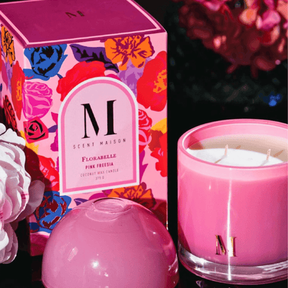 Candle - Scent Maison - Scent Maison Pink Fressia Candle 375g - The Gift Company