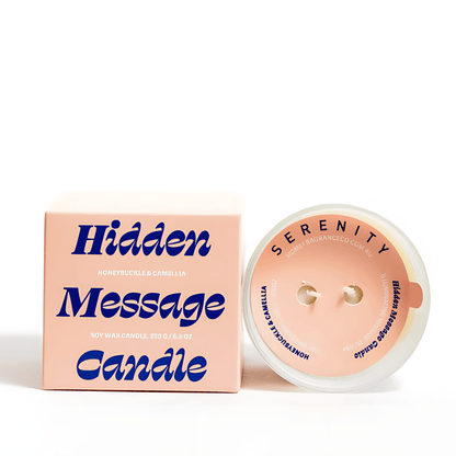 Candle - Serenity - Serenity Honeysuckle & Camellia Hidden Message Candle 250g - The Gift Company