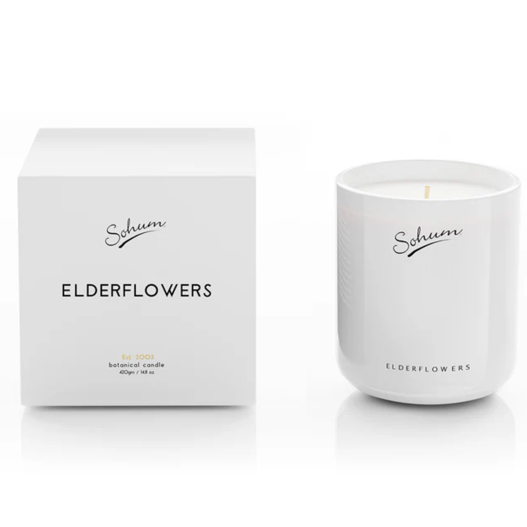 Candle - Sohum - Sohum Elderflowers Signature Candle 420g - The Gift Company
