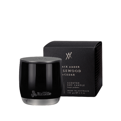 Candle - Urban Rituelle - Urban Rituelle Black Amber, Rosewood & Cedar Candle 140g - The Gift Company