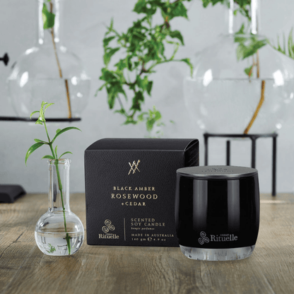 Candle - Urban Rituelle - Urban Rituelle Black Amber, Rosewood & Cedar Candle 140g - The Gift Company