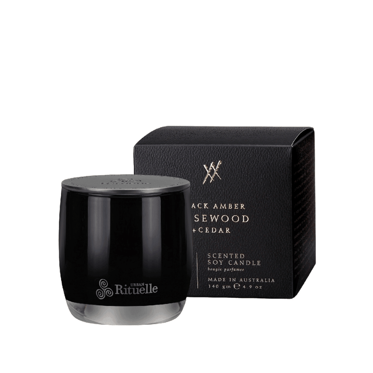 Candle - Urban Rituelle - Urban Rituelle Black Amber, Rosewood & Cedar Candle 140g - The Gift Company