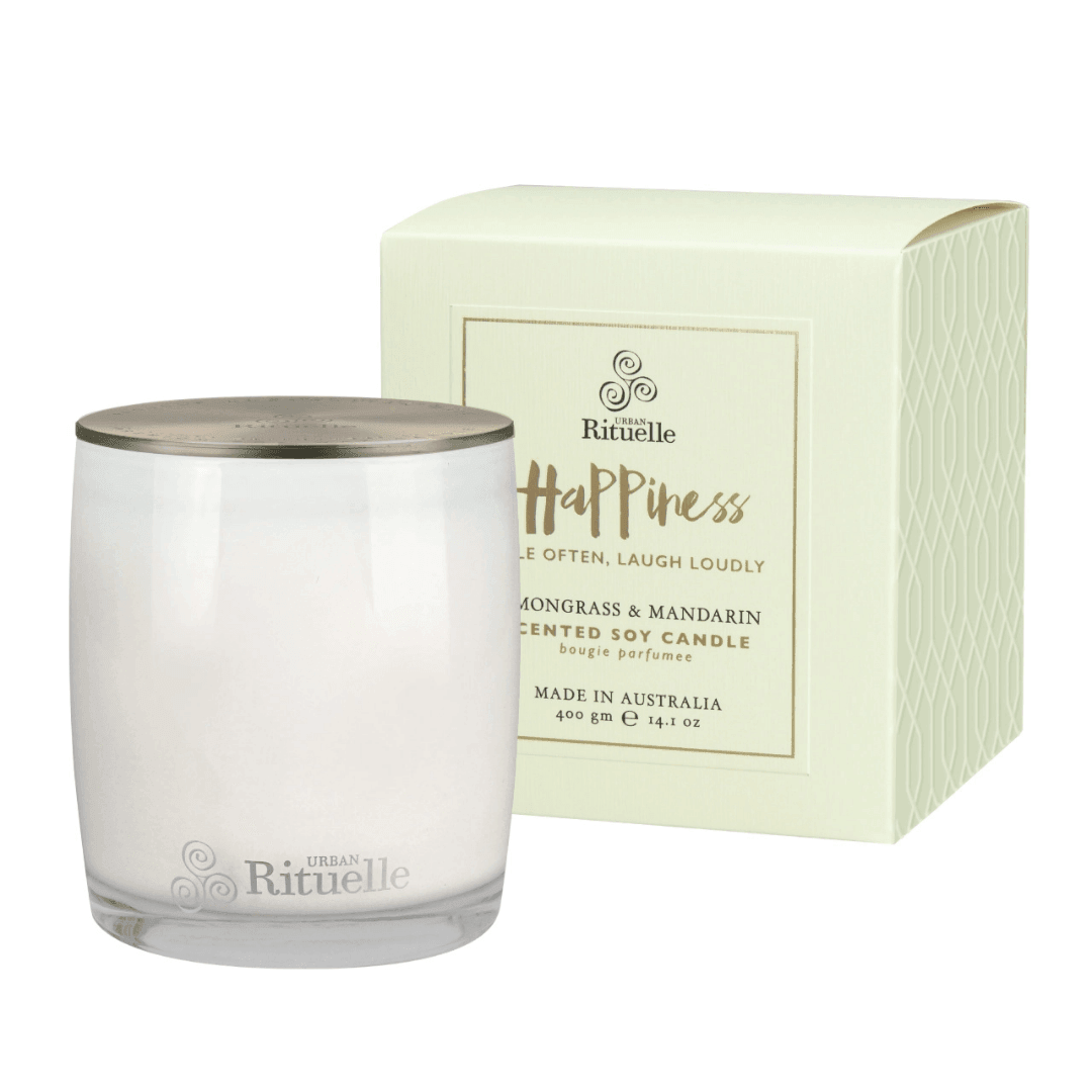 Candle - Urban Rituelle - Urban Rituelle Happiness Lemongrass & Mandarin Candle 400g - The Gift Company