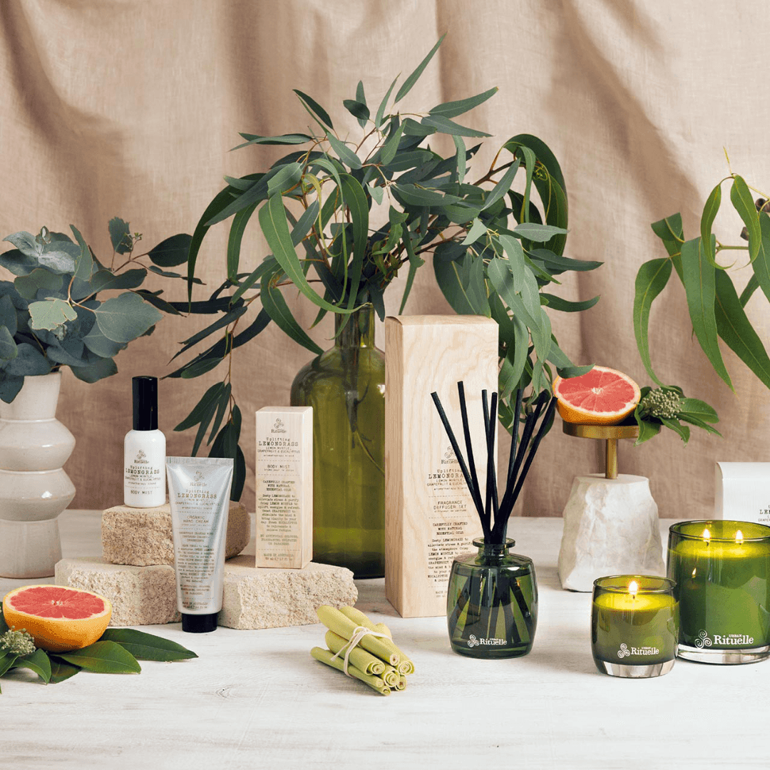 Candle - Urban Rituelle - Urban Rituelle Lemongrass, Lemon Myrtle, Grapefruit & Eucalyptus Gift Set - The Gift Company