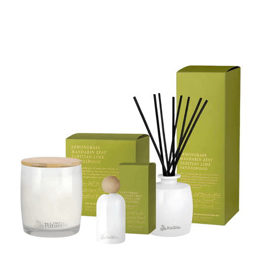 Candle - Urban Rituelle - Urban Rituelle Lemongrass, Mandarin Zest, Tahitian Lime, Sandalwood Bundle (worth $130) - The Gift Company