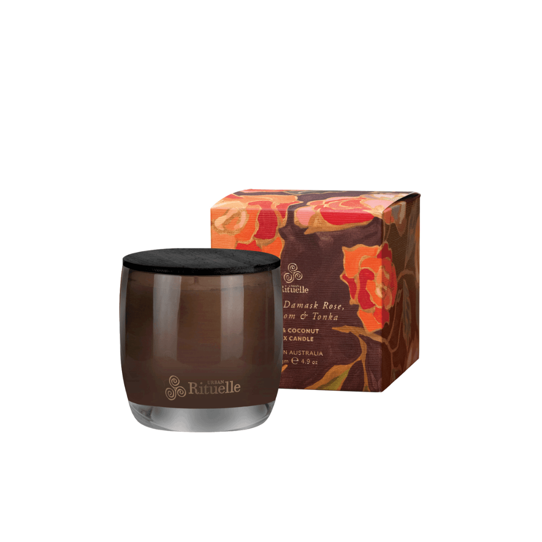 Candle - Urban Rituelle - Urban Rituelle Mimosa, Damask Rose, Cardamom & Tonka Candle 140g - The Gift Company