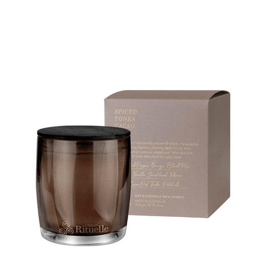 Candle - Urban Rituelle - Urban Rituelle Spiced Tonka, Cacao Pod Candle 400g - The Gift Company