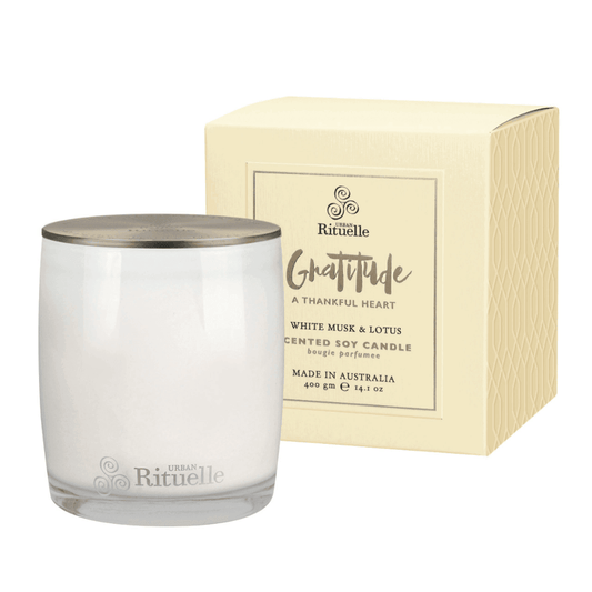 Candle - Urban Rituelle - Urban Rituelle White Musk & Lotus Candle 400g - The Gift Company