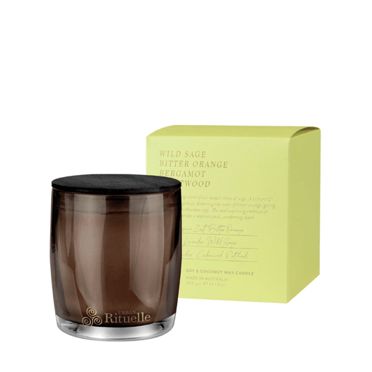 Candle - Urban Rituelle - Urban Rituelle Wild Sage, Bitter Orange, Bergamot, Driftwood Candle 400g - The Gift Company