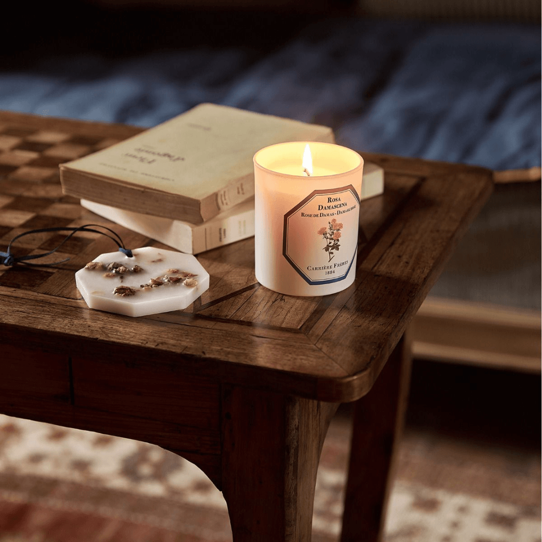 Candles - Carriere Freres - Carrière Frères Damask Rose Candle 185g - The Gift Company