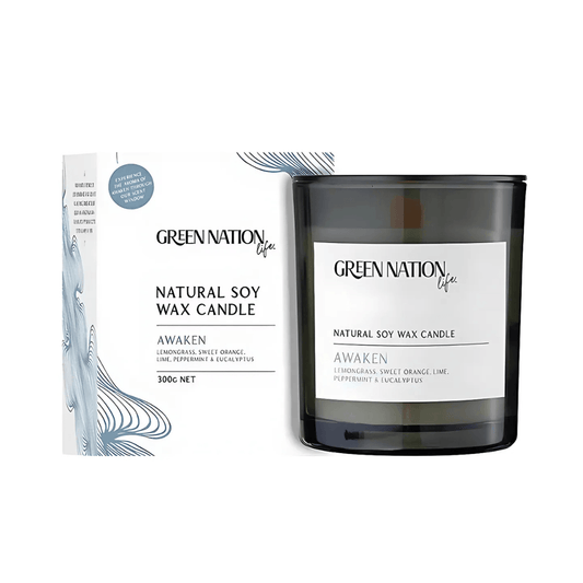Candles - Green Nation Life - Green Nation Life Luxurious Scented Soy Wax Candle 300g - AWAKEN - The Gift Company