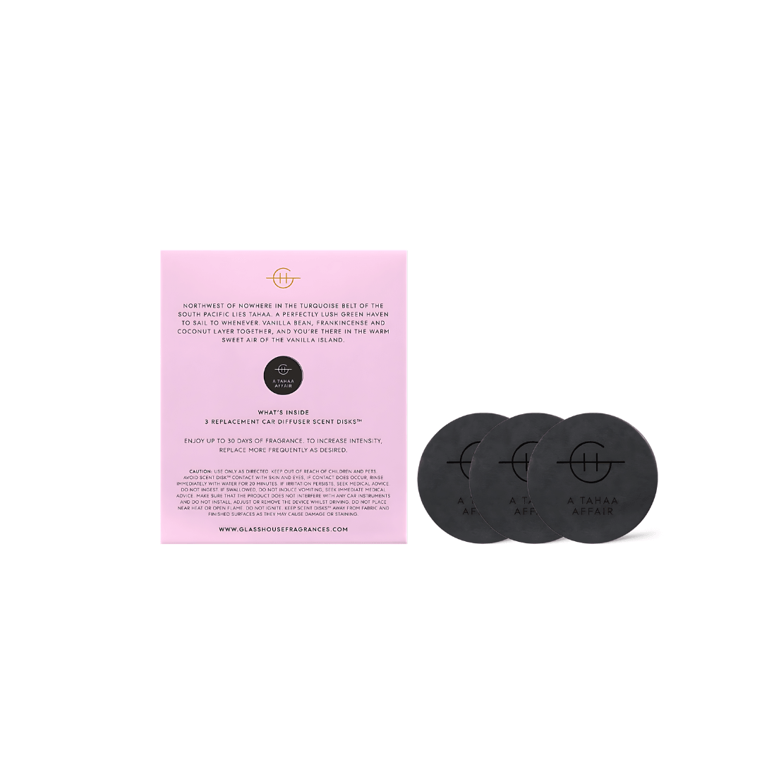 Car Diffuser - Glasshouse - Glasshouse Fragrances Car Diffuser Replacement Scent Disk - A Tahaa Affair - The Gift Company