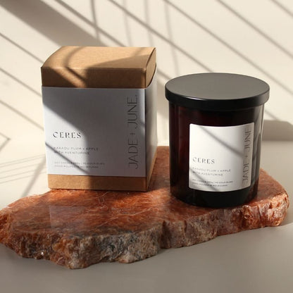 Jade + June Ceres Crystal-Infused Soy Candle – 45hr Burn supplier image 4