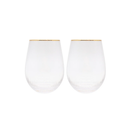 Clear Gin Tumblers - Zjoosh - Zjoosh Soiree Crystal Gin Tumblers Clear (Set of 2) - The Gift Company