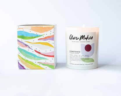 Clare Makes Constance Eucalyptus & Lavender Medium Candle 180g – Clare Makes product and lifestyle image 4