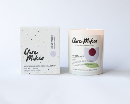 Clare Makes Constance Eucalyptus & Lavender Medium Candle 180g – Clare Makes product and lifestyle image 5