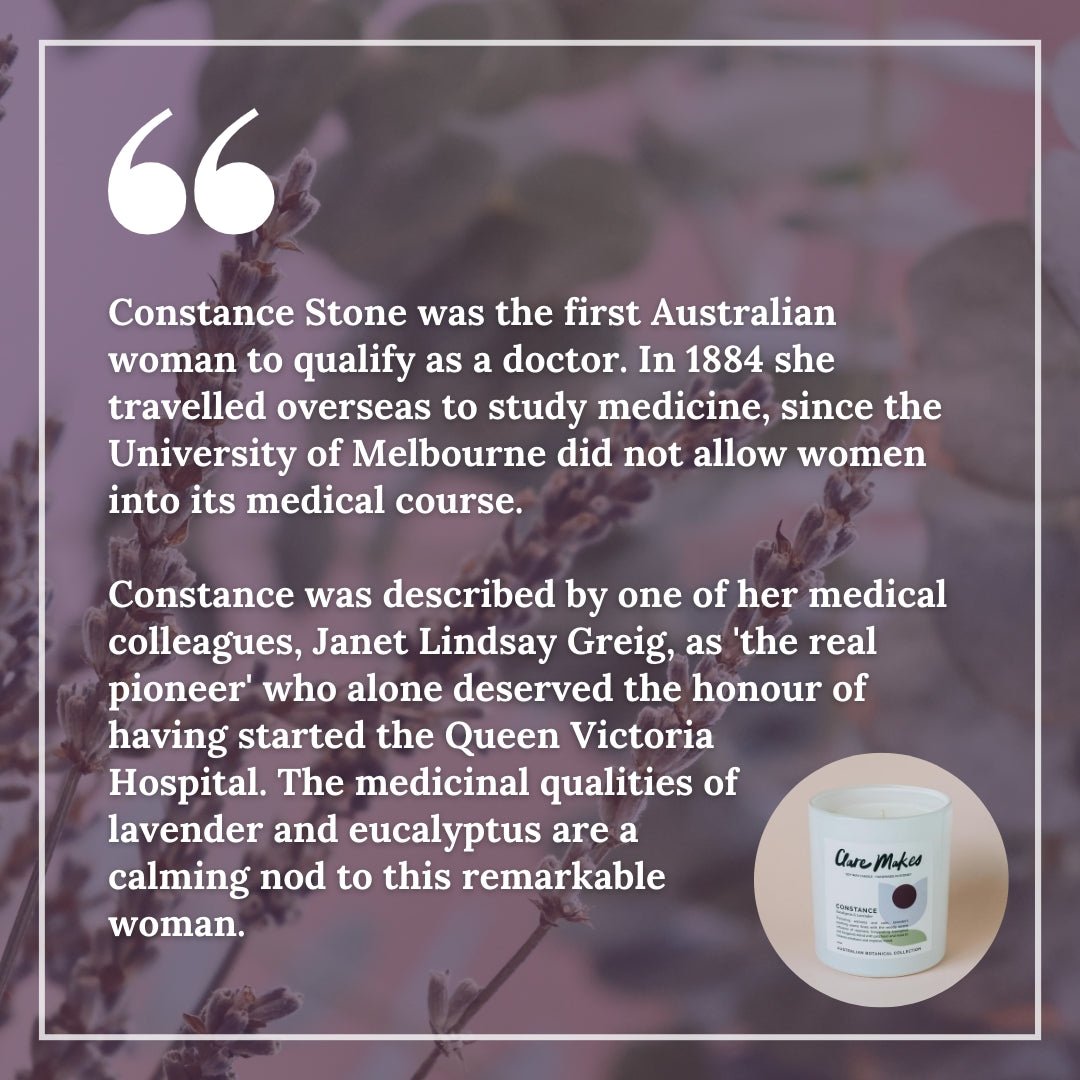 Clare Makes Constance Eucalyptus & Lavender Medium Candle 180g – Clare Makes product and lifestyle image 3
