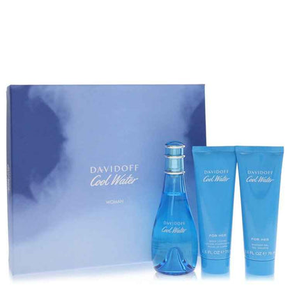 Davidoff Cool Water Woman Eau de Toilette Gift Set 100mL + 75mL Body Lotion + 75mL Shower Gel