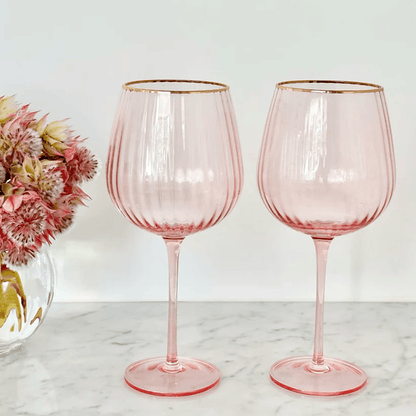 Crystal Balloon Glasses - Zjoosh - Zjoosh Soiree Crystal Spritz Balloons Pink (Set of 2) - The Gift Company