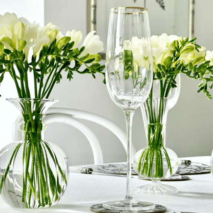 Crystal Glasses - Zjoosh - Zjoosh Soiree Crystal Champagne Flutes Clear (Set of 2) - The Gift Company
