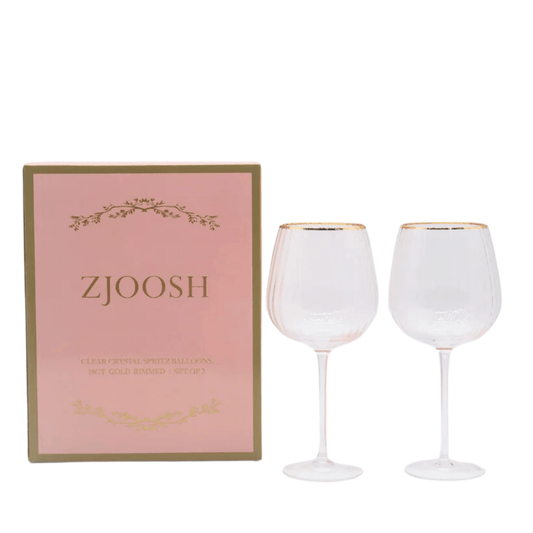 Crystal Glasses - Zjoosh - Zjoosh Soiree Crystal Spritz Balloon Clears - The Gift Company