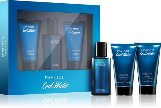 Davidoff Cool Water Eau de Toilette 40mL, Shower Gel 50mL and After Shave Balm 50mL Gift Set