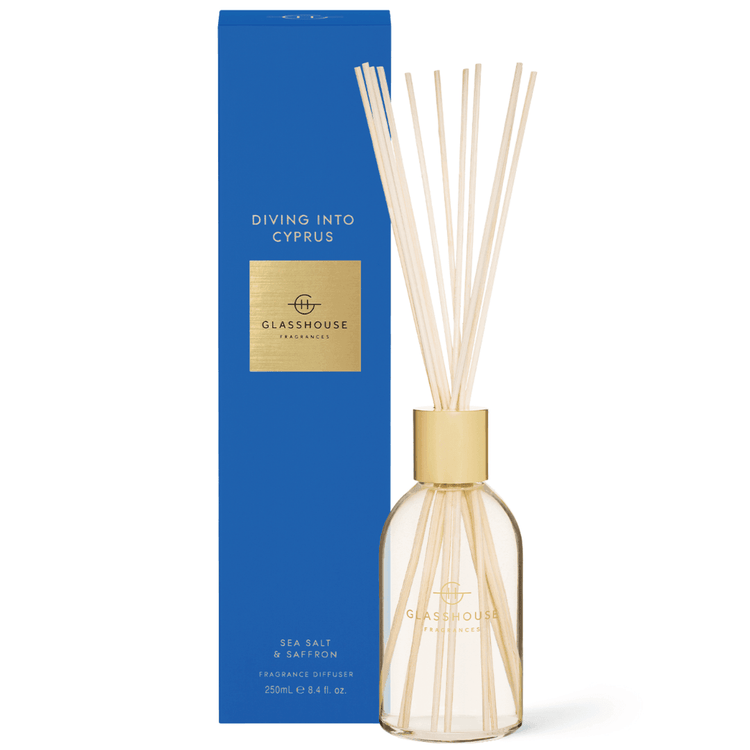 Diffuser - Glasshouse - Glasshouse Fragrances Diffuser - Diving into Cyprus 250mL - The Gift Company