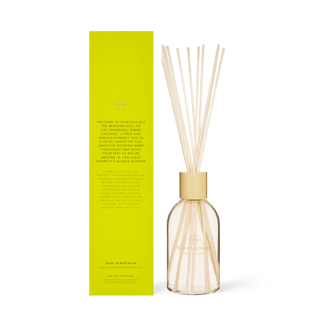 Diffuser - Glasshouse - Glasshouse Fragrances Diffuser - Montego Bay Rhythm 250mL - The Gift Company