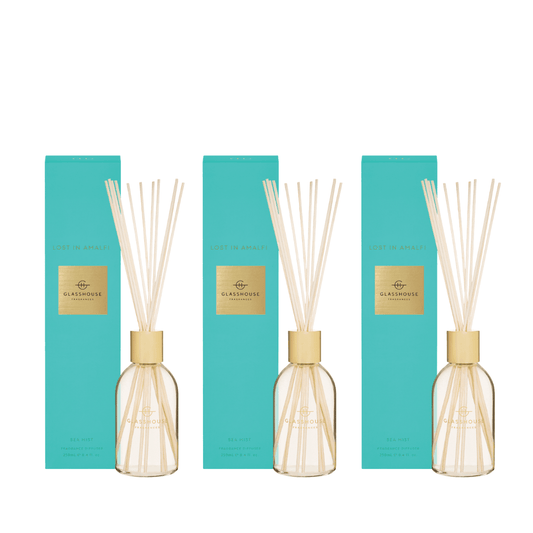Diffuser - Glasshouse - Glasshouse Fragrances Lost in Amalfi Diffuser Bundle x 3 - The Gift Company