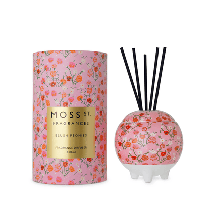 Diffuser - Moss St Ceramics - MOSS ST Blush Peonies Ceramic Diffuser 350ml - The Gift Company