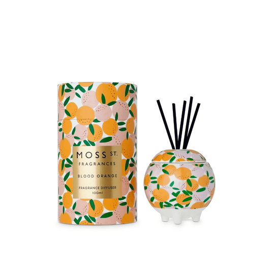 Diffuser - Moss St Ceramics - MOSS ST Ceramics Reed Diffuser - Blood Orange 100mL - The Gift Company