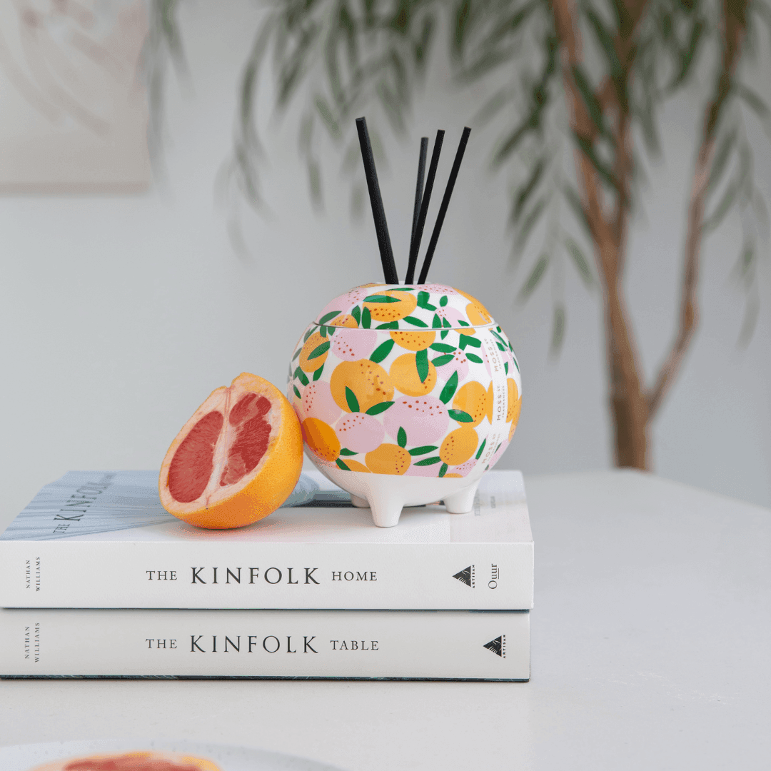Diffuser - Moss St Ceramics - MOSS ST Ceramics Reed Diffuser - Blood Orange 350mL - The Gift Company