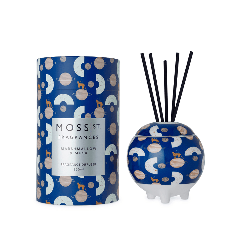 Diffuser - Moss St Ceramics - MOSS ST Ceramics Reed Diffuser - Marshmallow & Musk 350mL - The Gift Company
