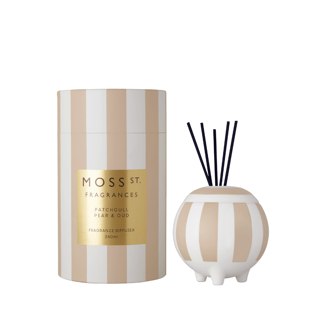 Diffuser - Moss St Ceramics - MOSS ST Reed Diffuser - Patchouli, Pear & Oud 350mL - The Gift Company