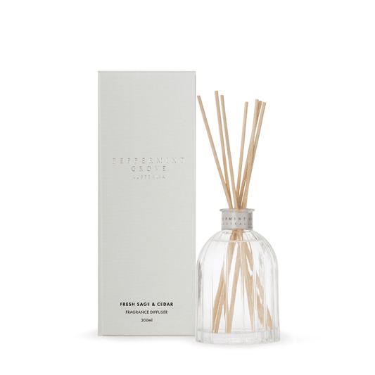 Diffuser - Peppermint Grove - Peppermint Grove Diffuser 200mL Fresh Sage & Cedar - The Gift Company