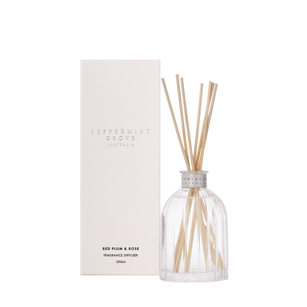 Diffuser - Peppermint Grove - Peppermint Grove Red Plum & Rose Fragrance Diffuser 200ml - The Gift Company