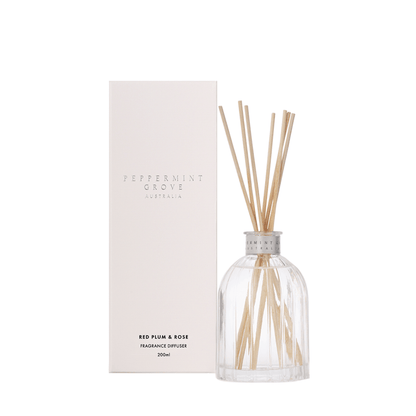 Diffuser - Peppermint Grove - Peppermint Grove Red Plum & Rose Fragrance Diffuser 200ml - The Gift Company