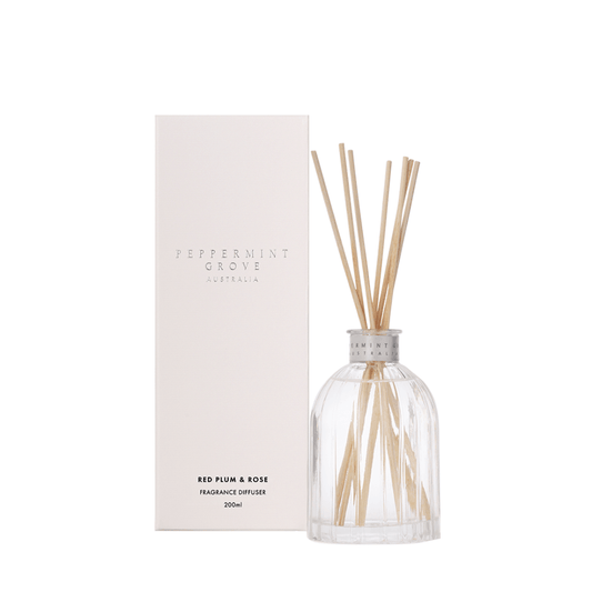 Diffuser - Peppermint Grove - Peppermint Grove Red Plum & Rose Fragrance Diffuser 200ml - The Gift Company