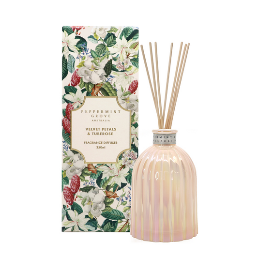 Diffuser - Peppermint Grove - Peppermint Grove Velvet Petals & Tuberose Fragrance Diffuser 350mL - The Gift Company