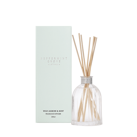 Diffuser - Peppermint Grove - Peppermint Grove Wild Jasmine & Mint Fragrance Diffuser 200ml - The Gift Company