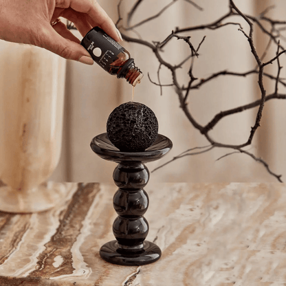 Diffuser set - Black Blaze - Black Blaze Halo Lava Rock Diffuser Set - Rainforest Sunlight 15mL - The Gift Company