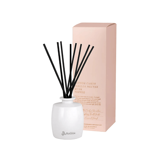 Diffuser - Urban Rituelle - Urban Rituelle Cotton Candy, Vanilla Nectar, Musk, Toffee Fragrance Diffuser Set 220ml - The Gift Company