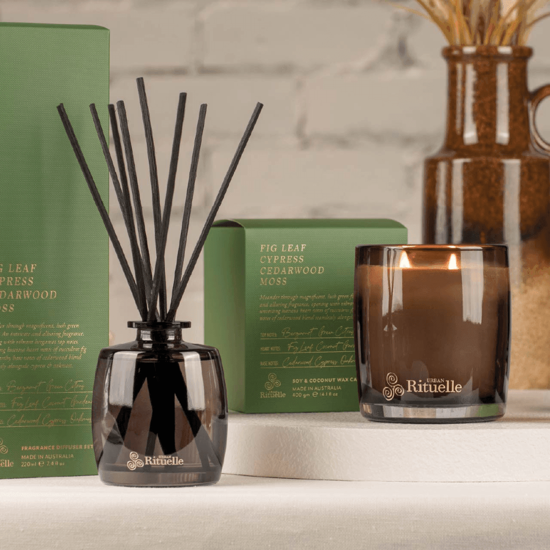Diffuser - Urban Rituelle - Urban Rituelle Diffuser Fig Leaf, Cypress, Cedarwood, Moss 220mL - The Gift Company