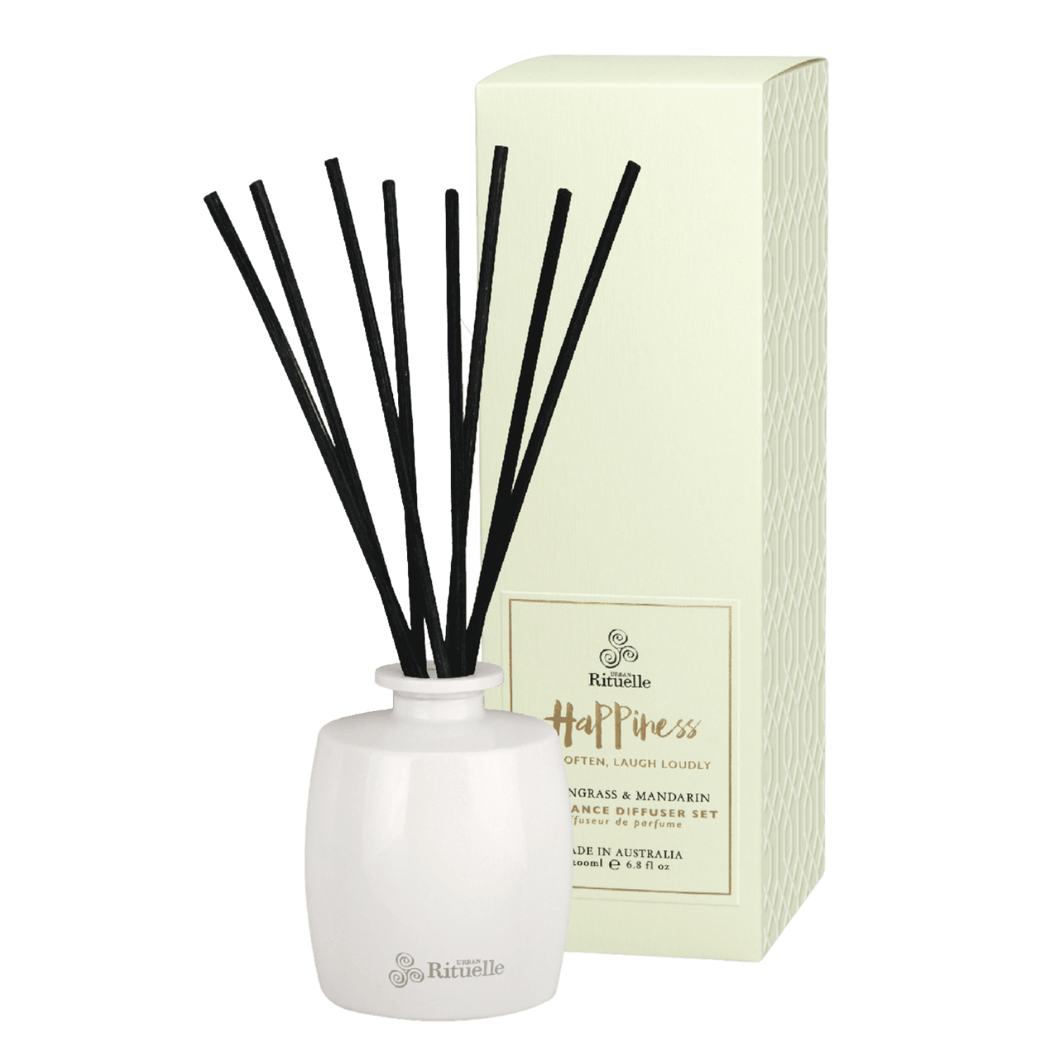 Diffuser - Urban Rituelle - Urban Rituelle Diffuser - Happiness Lemongrass & Mandarin 220mL - The Gift Company