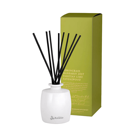 Diffuser - Urban Rituelle - Urban Rituelle Lemongrass, Mandarin Zest, Tahitian Lime, Sandalwood Fragrance Diffuser Set 220mL - The Gift Company