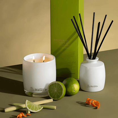 Diffuser - Urban Rituelle - Urban Rituelle Lemongrass, Mandarin Zest, Tahitian Lime, Sandalwood Fragrance Diffuser Set 220mL - The Gift Company