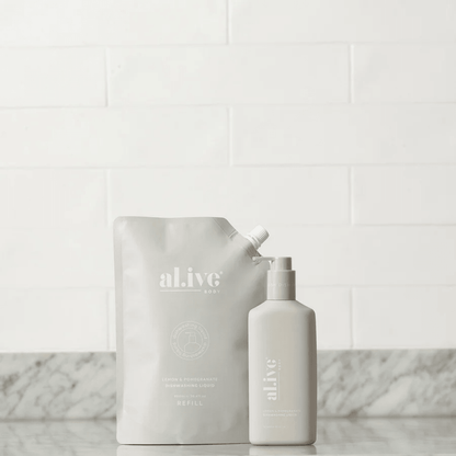 Dish Liquid - Al.ive - al.ive Dish Wash Refill - Lemon & Pomegranate 900mL - The Gift Company