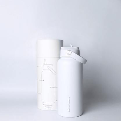 Drink Bottle - Sage & Cooper - Sage & Cooper Insulated Drink Bottle 1.L - White - The Gift Company
