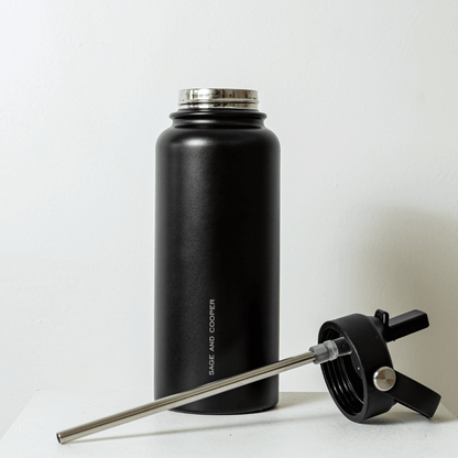 Drink Bottle - Sage & Cooper - Sage & Cooper Insulated Drink Bottle 1L - Black - The Gift Company